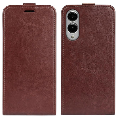 Samsung Galaxy S25 Edge 5G Texture Vertical Flip Leather Wallet Case with Card Slot, PU TPU Shockproof Protective Cover, Anti-Drop Magnetic Folio Phone Case