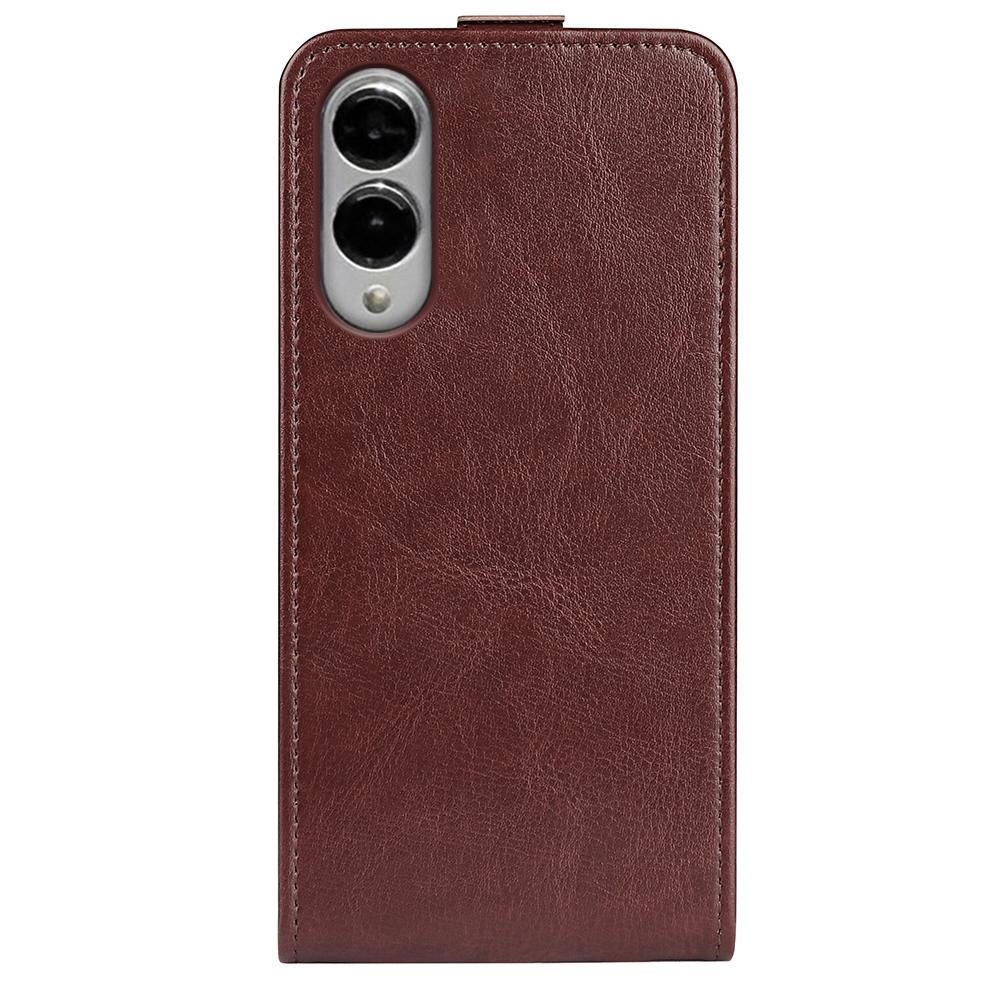 Samsung Galaxy S25 Edge 5G Texture Vertical Flip Leather Wallet Case with Card Slot, PU TPU Shockproof Protective Cover, Anti-Drop Magnetic Folio Phone Case
