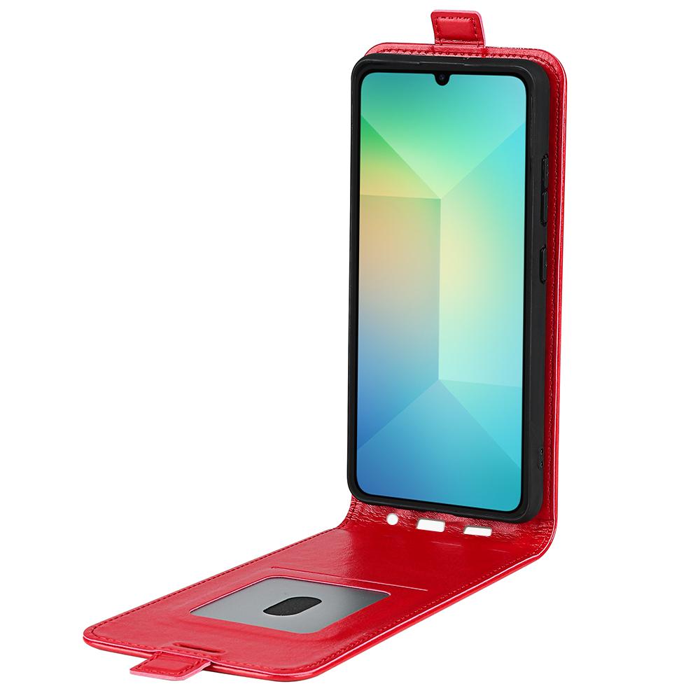 Samsung Galaxy A06 5G Texture Vertical Flip Leather Wallet Case with Card Slot, PU TPU Shockproof Protective Cover, Anti-Drop Magnetic Folio Phone Case