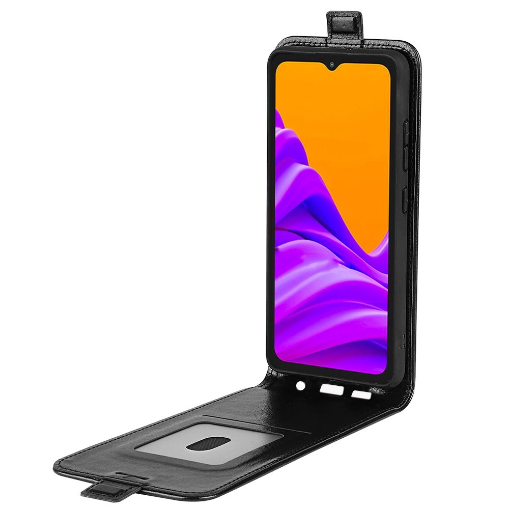 Samsung Galaxy Xcover 7 Pro Texture Vertical Flip Leather Wallet Case with Card Slot, PU TPU Shockproof Protective Cover, Anti-Drop Magnetic Folio Phone Case
