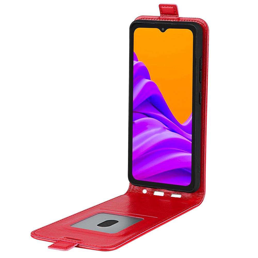 Samsung Galaxy Xcover 7 Pro Texture Vertical Flip Leather Wallet Case with Card Slot, PU TPU Shockproof Protective Cover, Anti-Drop Magnetic Folio Phone Case
