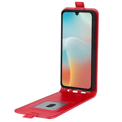 Samsung Galaxy M16 Texture Vertical Flip Leather Wallet Case with Card Slot, PU TPU Shockproof Protective Cover, Anti-Drop Magnetic Folio Phone Case