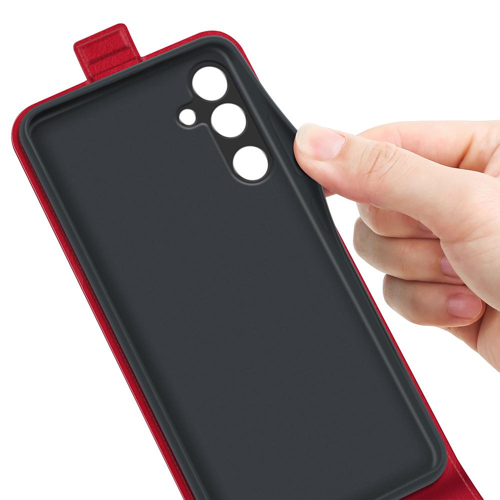 Samsung Galaxy M16 Texture Vertical Flip Leather Wallet Case with Card Slot, PU TPU Shockproof Protective Cover, Anti-Drop Magnetic Folio Phone Case