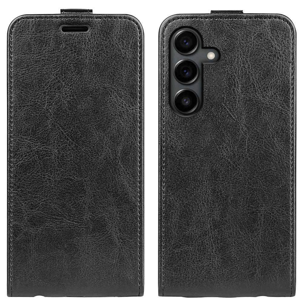 Samsung Galaxy S25 FE 5G Texture Vertical Flip Leather Wallet Case with Card Slot, PU TPU Shockproof Protective Cover, Anti-Drop Magnetic Folio Phone Case