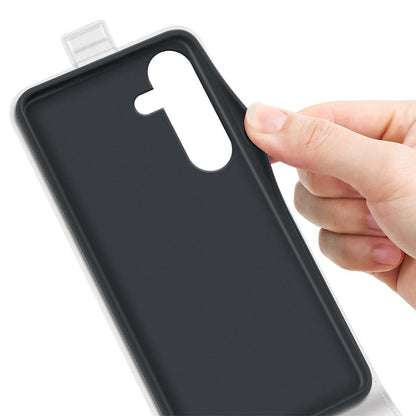 Samsung Galaxy S25 FE 5G Texture Vertical Flip Leather Wallet Case with Card Slot, PU TPU Shockproof Protective Cover, Anti-Drop Magnetic Folio Phone Case