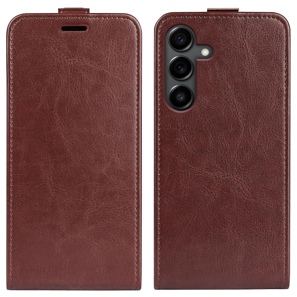 Samsung Galaxy S25 FE 5G Texture Vertical Flip Leather Wallet Case with Card Slot, PU TPU Shockproof Protective Cover, Anti-Drop Magnetic Folio Phone Case