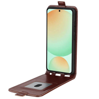 Samsung Galaxy S25 FE 5G Texture Vertical Flip Leather Wallet Case with Card Slot, PU TPU Shockproof Protective Cover, Anti-Drop Magnetic Folio Phone Case