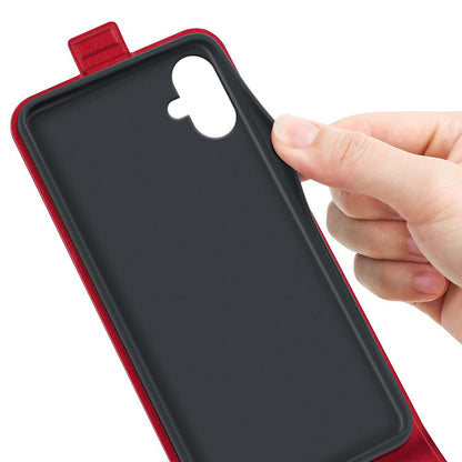 Samsung Galaxy A07 4G Texture Vertical Flip Leather Wallet Case with Card Slot, PU TPU Shockproof Protective Cover, Anti-Drop Magnetic Folio Phone Case
