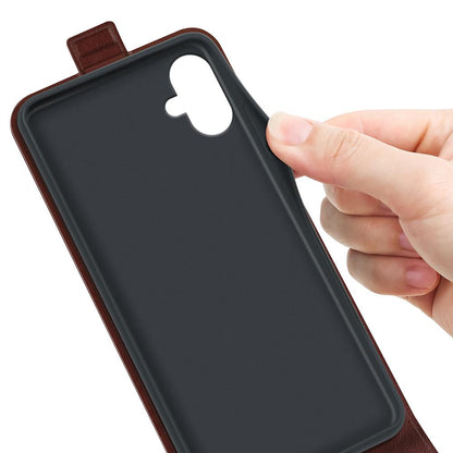 Samsung Galaxy A07 4G Texture Vertical Flip Leather Wallet Case with Card Slot, PU TPU Shockproof Protective Cover, Anti-Drop Magnetic Folio Phone Case