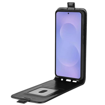 Samsung Galaxy S26 5G Texture Vertical Flip Leather Wallet Case with Card Slot, PU TPU Shockproof Protective Cover, Anti-Drop Magnetic Folio Phone Case