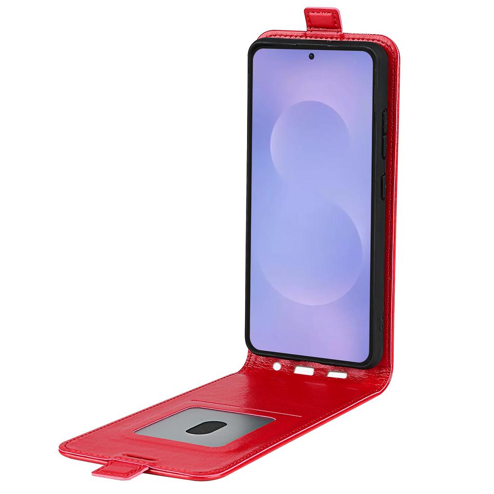 Samsung Galaxy S26 5G Texture Vertical Flip Leather Wallet Case with Card Slot, PU TPU Shockproof Protective Cover, Anti-Drop Magnetic Folio Phone Case