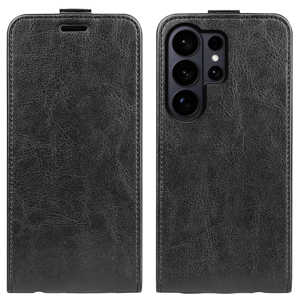Samsung Galaxy S26 Ultra 5G Texture Vertical Flip Leather Wallet Case with Card Slot, PU TPU Shockproof Protective Cover, Anti-Drop Magnetic Folio Phone Case