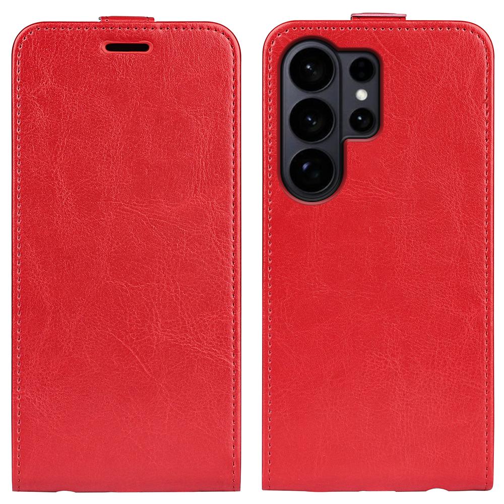 Samsung Galaxy S26 Ultra 5G Texture Vertical Flip Leather Wallet Case with Card Slot, PU TPU Shockproof Protective Cover, Anti-Drop Magnetic Folio Phone Case