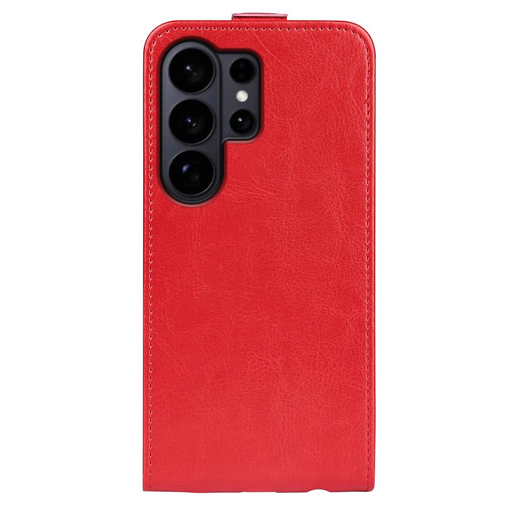 Samsung Galaxy S26 Ultra 5G Texture Vertical Flip Leather Wallet Case with Card Slot, PU TPU Shockproof Protective Cover, Anti-Drop Magnetic Folio Phone Case