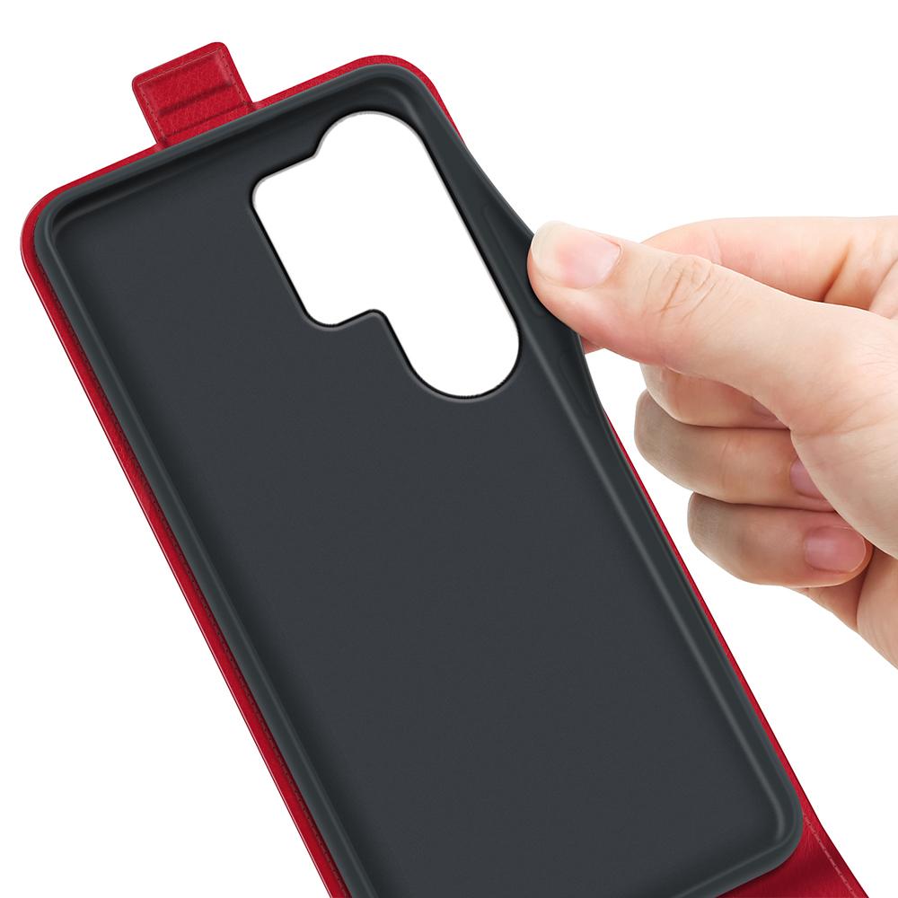 Samsung Galaxy S26 Ultra 5G Texture Vertical Flip Leather Wallet Case with Card Slot, PU TPU Shockproof Protective Cover, Anti-Drop Magnetic Folio Phone Case