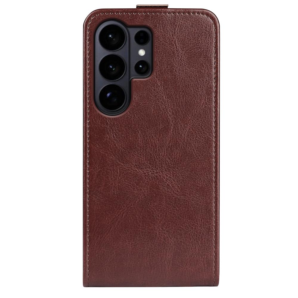 Samsung Galaxy S26 Ultra 5G Texture Vertical Flip Leather Wallet Case with Card Slot, PU TPU Shockproof Protective Cover, Anti-Drop Magnetic Folio Phone Case