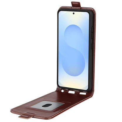 Samsung Galaxy S26+ 5G Texture Vertical Flip Leather Wallet Case with Card Slot, PU TPU Shockproof Protective Cover, Anti-Drop Magnetic Folio Phone Case