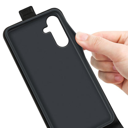 Samsung Galaxy M36 5G Texture Vertical Flip Leather Wallet Case with Card Slot, PU TPU Shockproof Protective Cover, Anti-Drop Magnetic Folio Phone Case