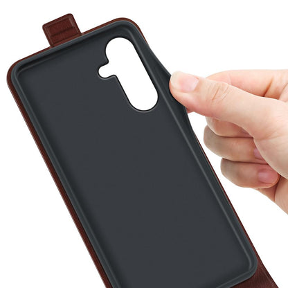 Samsung Galaxy F36 5G Texture Vertical Flip Leather Wallet Case with Card Slot, PU TPU Shockproof Protective Cover, Anti-Drop Magnetic Folio Phone Case