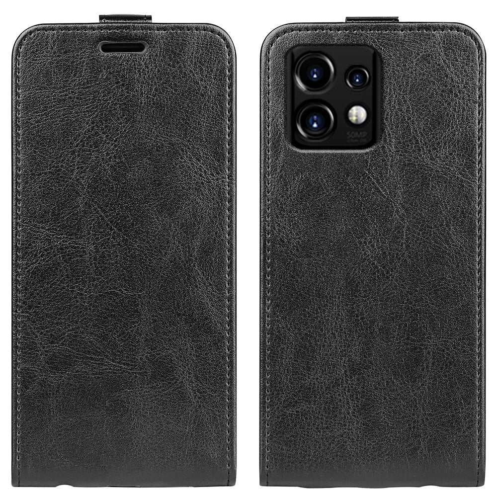 Motorola Moto X40 Pro Texture Vertical Flip Leather Wallet Case with Card Slot, PU TPU Shockproof Protective Cover, Anti-Drop Magnetic Folio Phone Case