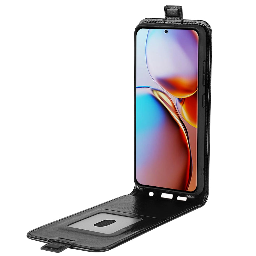 Motorola Moto X40 Pro Texture Vertical Flip Leather Wallet Case with Card Slot, PU TPU Shockproof Protective Cover, Anti-Drop Magnetic Folio Phone Case