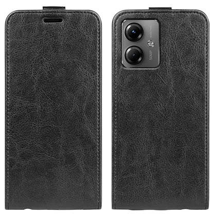 Motorola Moto G14 Texture Vertical Flip Leather Wallet Case with Card Slot, PU TPU Shockproof Protective Cover, Anti-Drop Magnetic Folio Phone Case