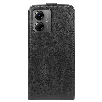 Motorola Moto G14 Texture Vertical Flip Leather Wallet Case with Card Slot, PU TPU Shockproof Protective Cover, Anti-Drop Magnetic Folio Phone Case