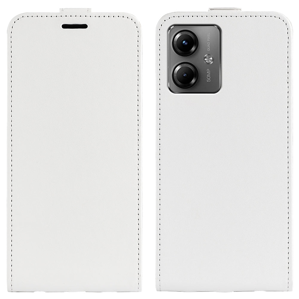 Motorola Moto G14 Texture Vertical Flip Leather Wallet Case with Card Slot, PU TPU Shockproof Protective Cover, Anti-Drop Magnetic Folio Phone Case