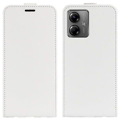 Motorola Moto G14 Texture Vertical Flip Leather Wallet Case with Card Slot, PU TPU Shockproof Protective Cover, Anti-Drop Magnetic Folio Phone Case