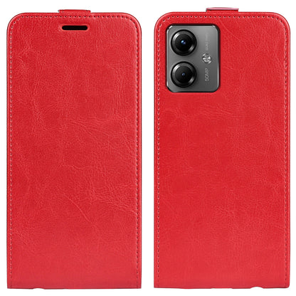 Motorola Moto G14 Texture Vertical Flip Leather Wallet Case with Card Slot, PU TPU Shockproof Protective Cover, Anti-Drop Magnetic Folio Phone Case