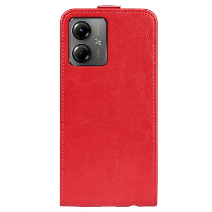 Motorola Moto G14 Texture Vertical Flip Leather Wallet Case with Card Slot, PU TPU Shockproof Protective Cover, Anti-Drop Magnetic Folio Phone Case
