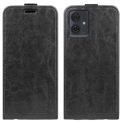 Motorola Moto G54 Texture Vertical Flip Leather Wallet Case with Card Slot, PU TPU Shockproof Protective Cover, Anti-Drop Magnetic Folio Phone Case