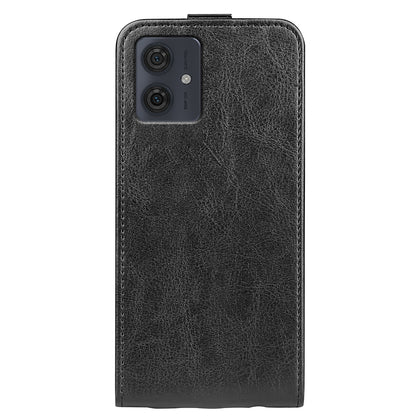 Motorola Moto G54 Texture Vertical Flip Leather Wallet Case with Card Slot, PU TPU Shockproof Protective Cover, Anti-Drop Magnetic Folio Phone Case