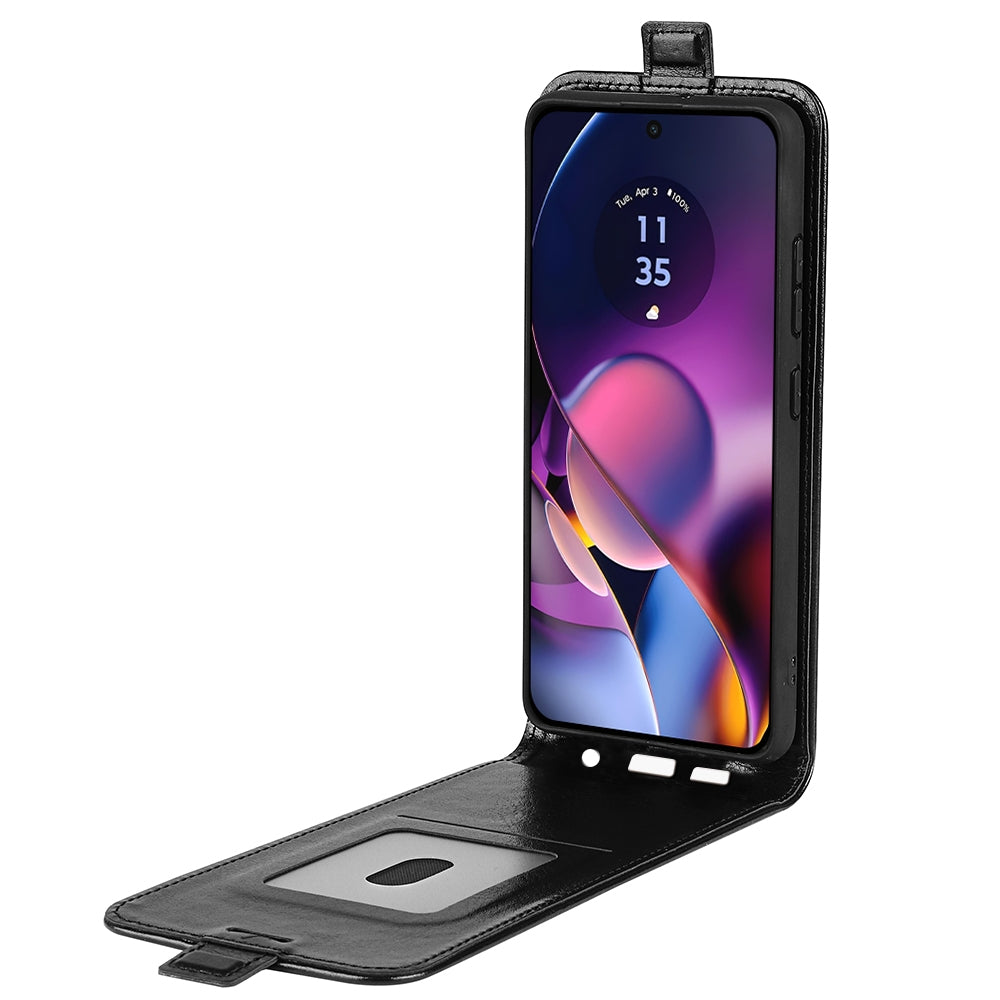 Motorola Moto G54 Texture Vertical Flip Leather Wallet Case with Card Slot, PU TPU Shockproof Protective Cover, Anti-Drop Magnetic Folio Phone Case