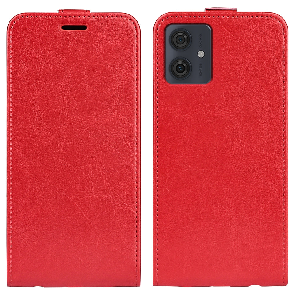 Motorola Moto G54 Texture Vertical Flip Leather Wallet Case with Card Slot, PU TPU Shockproof Protective Cover, Anti-Drop Magnetic Folio Phone Case