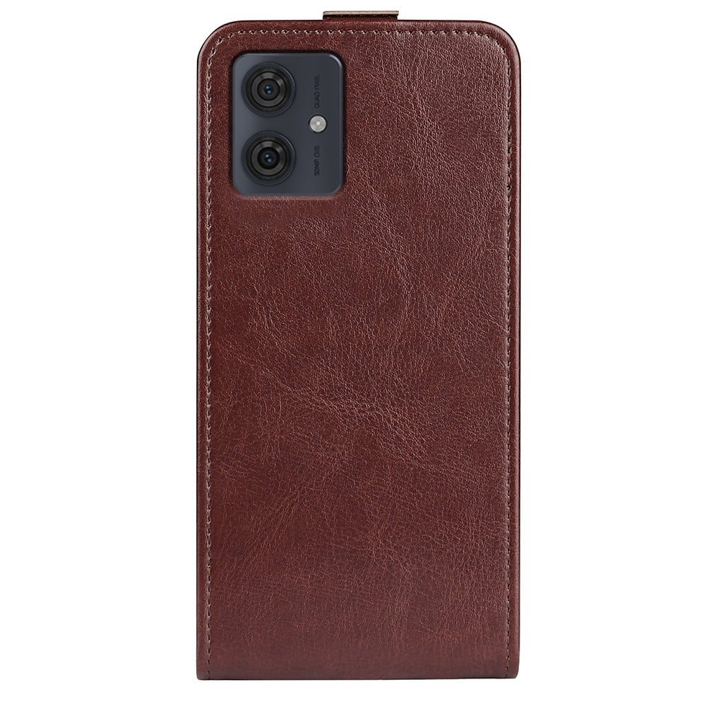 Motorola Moto G54 Texture Vertical Flip Leather Wallet Case with Card Slot, PU TPU Shockproof Protective Cover, Anti-Drop Magnetic Folio Phone Case