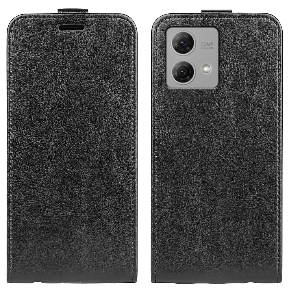 Motorola Moto G84 Texture Vertical Flip Leather Wallet Case with Card Slot, PU TPU Shockproof Protective Cover, Anti-Drop Magnetic Folio Phone Case