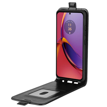 Motorola Moto G84 Texture Vertical Flip Leather Wallet Case with Card Slot, PU TPU Shockproof Protective Cover, Anti-Drop Magnetic Folio Phone Case