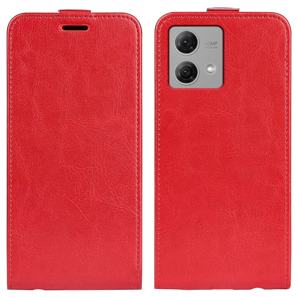 Motorola Moto G84 Texture Vertical Flip Leather Wallet Case with Card Slot, PU TPU Shockproof Protective Cover, Anti-Drop Magnetic Folio Phone Case