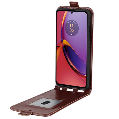 Motorola Moto G84 Texture Vertical Flip Leather Wallet Case with Card Slot, PU TPU Shockproof Protective Cover, Anti-Drop Magnetic Folio Phone Case