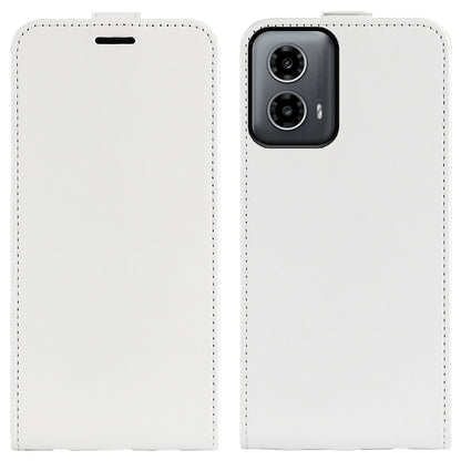 Motorola Moto G34 Texture Vertical Flip Leather Wallet Case with Card Slot, PU TPU Shockproof Protective Cover, Anti-Drop Magnetic Folio Phone Case