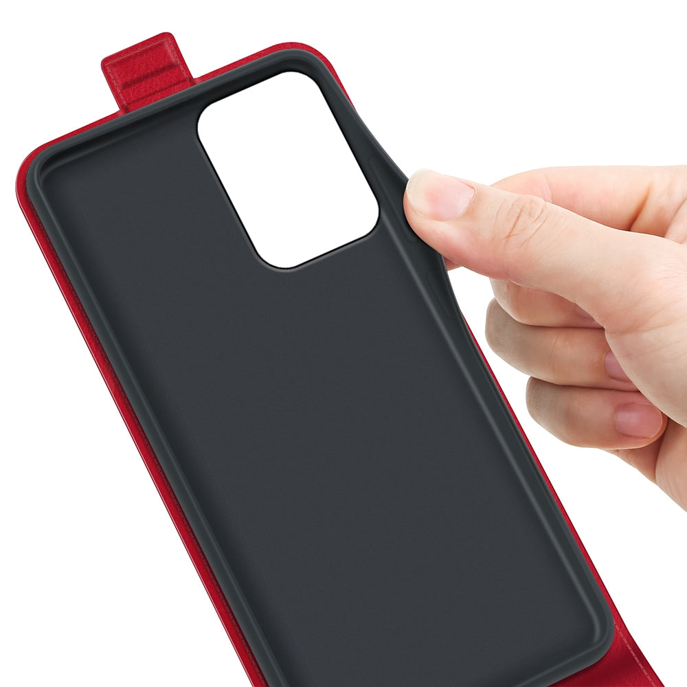 Motorola Moto G34 Texture Vertical Flip Leather Wallet Case with Card Slot, PU TPU Shockproof Protective Cover, Anti-Drop Magnetic Folio Phone Case