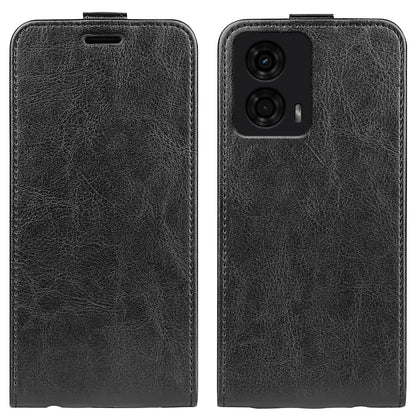 Motorola Moto G24 Texture Vertical Flip Leather Wallet Case with Card Slot, PU TPU Shockproof Protective Cover, Anti-Drop Magnetic Folio Phone Case
