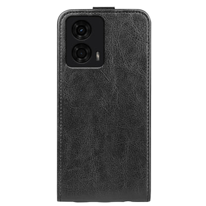 Motorola Moto G24 Texture Vertical Flip Leather Wallet Case with Card Slot, PU TPU Shockproof Protective Cover, Anti-Drop Magnetic Folio Phone Case