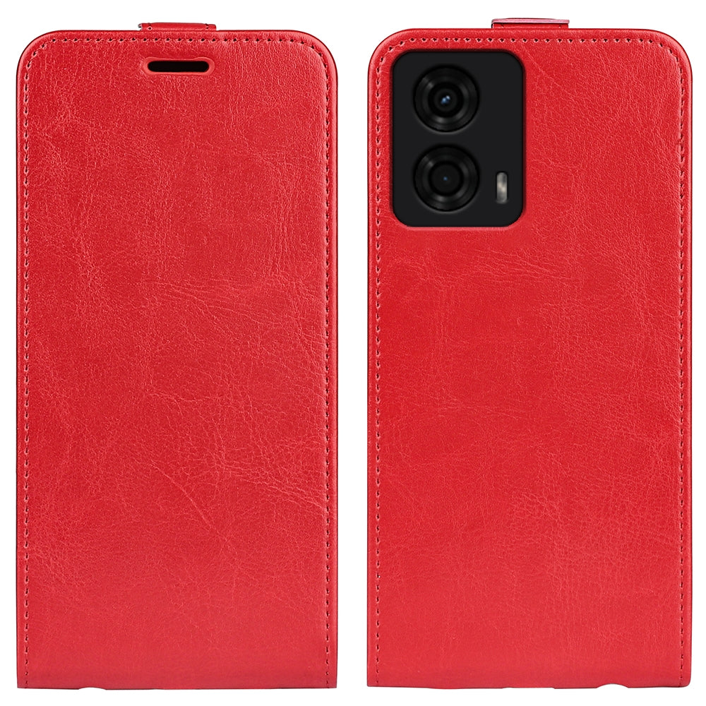 Motorola Moto G24 Texture Vertical Flip Leather Wallet Case with Card Slot, PU TPU Shockproof Protective Cover, Anti-Drop Magnetic Folio Phone Case