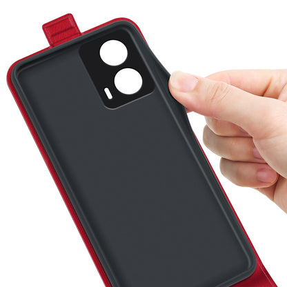 Motorola Moto G24 Texture Vertical Flip Leather Wallet Case with Card Slot, PU TPU Shockproof Protective Cover, Anti-Drop Magnetic Folio Phone Case