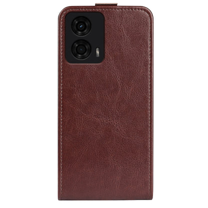 Motorola Moto G24 Texture Vertical Flip Leather Wallet Case with Card Slot, PU TPU Shockproof Protective Cover, Anti-Drop Magnetic Folio Phone Case