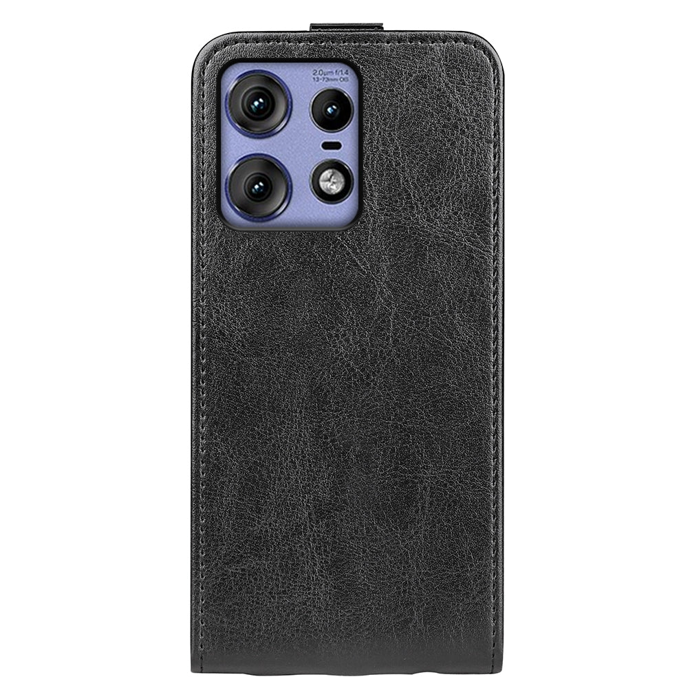 Motorola Edge 50 Pro Texture Vertical Flip Leather Wallet Case with Card Slot, PU TPU Shockproof Protective Cover, Anti-Drop Magnetic Folio Phone Case