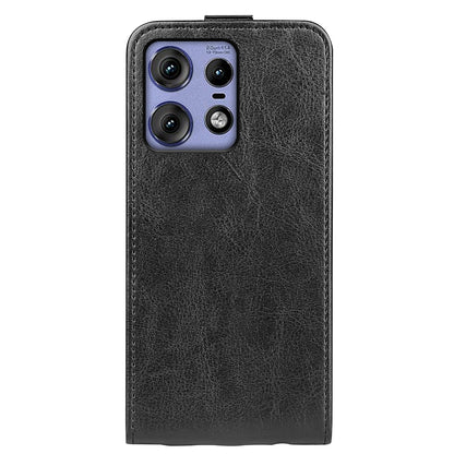 Motorola Edge 50 Pro Texture Vertical Flip Leather Wallet Case with Card Slot, PU TPU Shockproof Protective Cover, Anti-Drop Magnetic Folio Phone Case