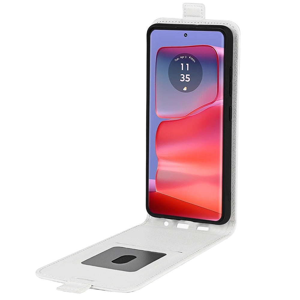 Motorola Edge 50 Pro Texture Vertical Flip Leather Wallet Case with Card Slot, PU TPU Shockproof Protective Cover, Anti-Drop Magnetic Folio Phone Case